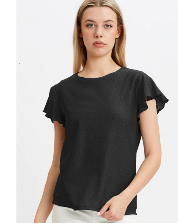 Point Zero Short sleeve lace blouse - Black