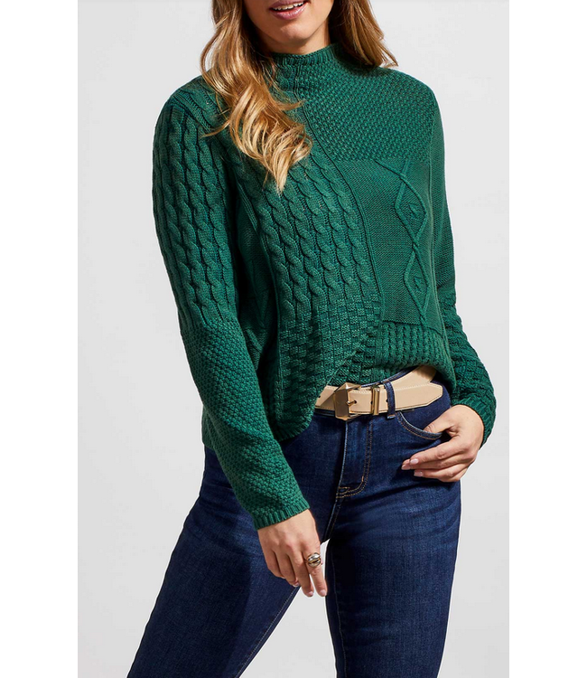 Tribal Funnel neck sweater - Forest
