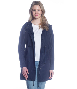 DKR and Apparel Ladies Rain Jacket with Hood & Pockets - Navy