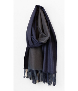 Caracol Large Soft Double Sided Scarf - Blu/Gry