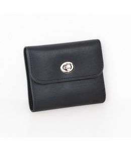 Caracol Small Coin/Card Purse with Secure Closure - Black