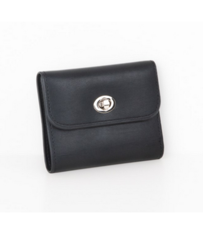 Caracol Small Coin/Card Purse with Secure Closure - Black