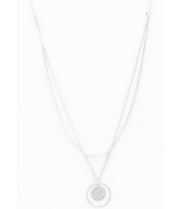 Caracol Ring & Crystal Pendant 2 Chains - Slv