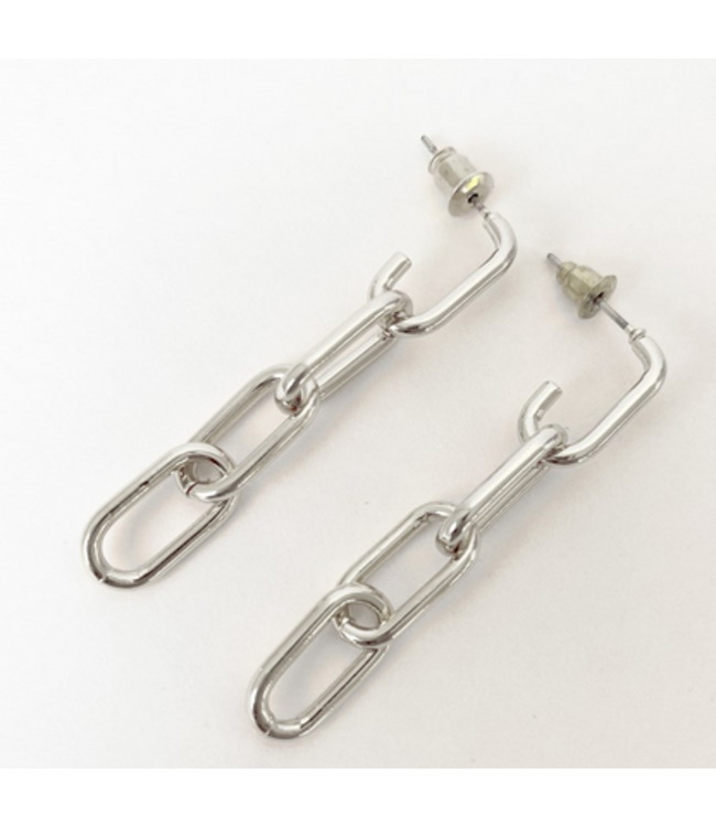 Caracol Link Earrings - Silver