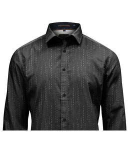 Point Zero men Long Sleeve  Stretch Shirt - Black with Waves
