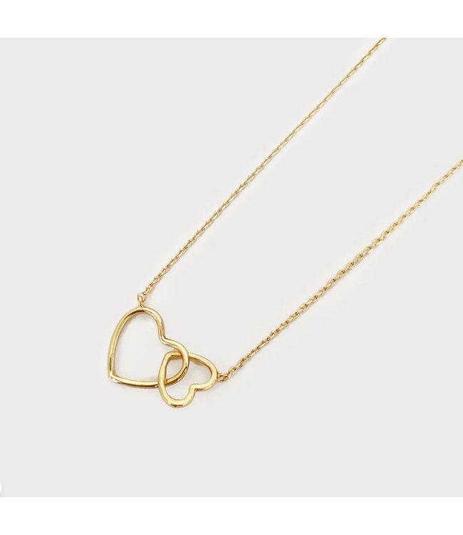 Caracol - Double heart necklace - Gold