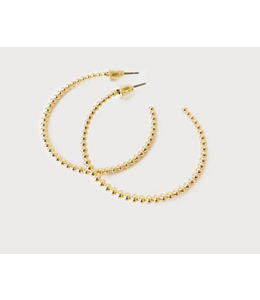 Caracol Gold Metal Beaded Hoops on Posts