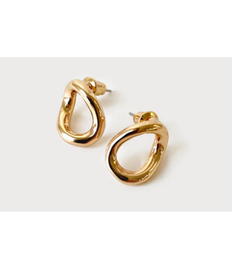 Caracol Small Gold Twisted Earrings on Posts