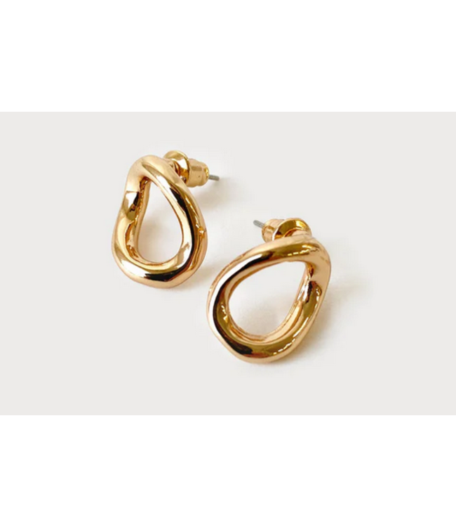 Caracol Small Gold Twisted Earrings on Posts
