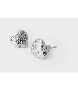 Caracol Silver Little Heart Earrings on Posts