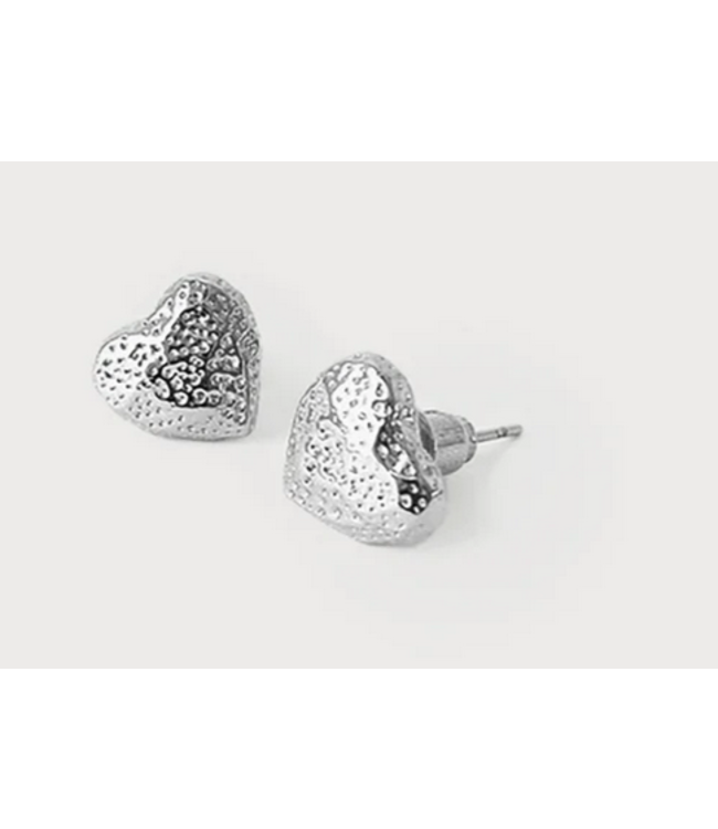 Caracol Silver Little Heart Earrings on Posts