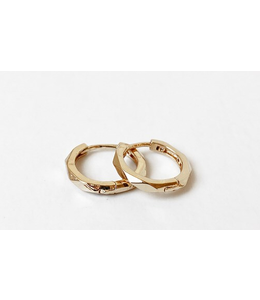 Caracol Small Gold Faceted Hoops