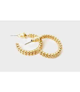 Caracol Small Gold Metal Beaded Hoops