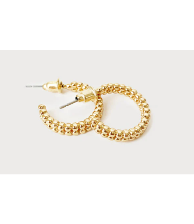Caracol Small Gold Metal Beaded Hoops