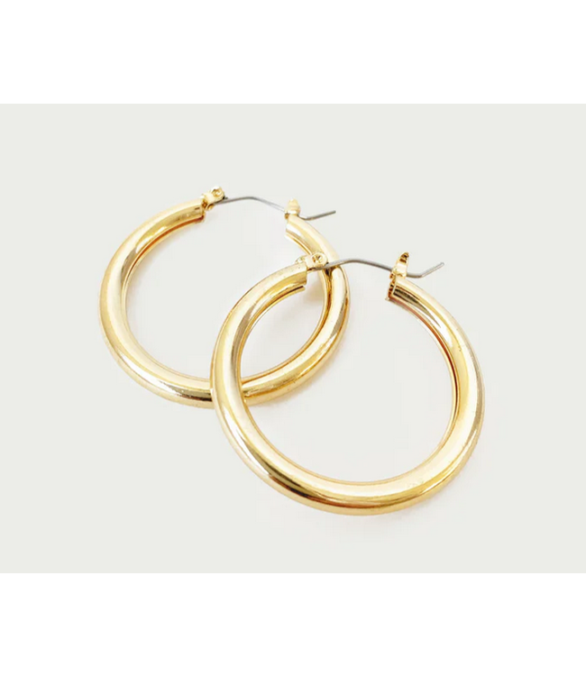 Caracol Small Thick Gold Hoops