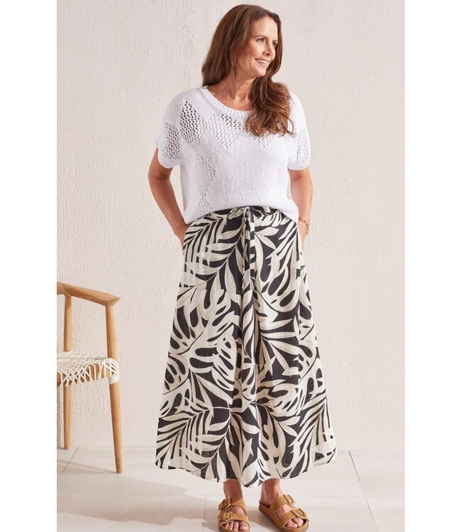 Tribal Pull on skirt with front pleat- French Oak