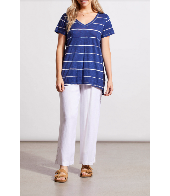 Tribal Flare top with side slits- Jet Blue
