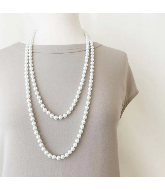 Caracol Very Long Faux Pearl Necklace