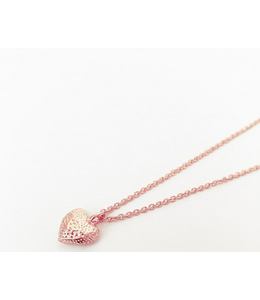 Caracol Little Heart Pendant Delicate Chain - Rose