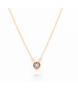 Caracol Delicate Chain Gold with Imitation Pearl & Crystal