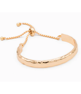 Caracol Metal Cuff Bracelet with Adj Attach Gold
