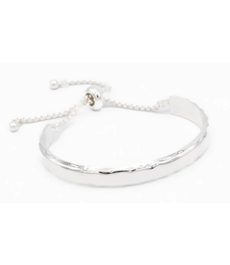 Caracol Metal Cuff Bracelet with Adj Attach Silver