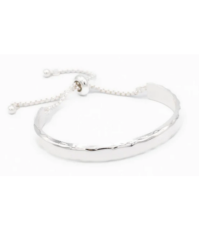 Caracol Metal Cuff Bracelet with Adj Attach Silver