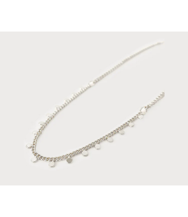 Caracol Mini Metal Flat Beads Anklet - Silver Chain