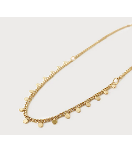 Caracol Mini Metal Flat Beads Anklet - Gold Chain