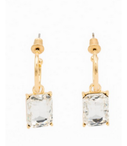 Caracol - Earrings Big Clear Crystal - Gold