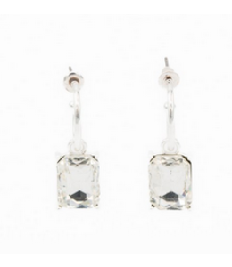 Caracol - Earrings Big Clear Crystal - Silver
