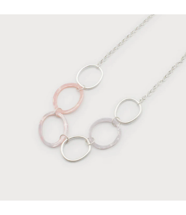 Caracol Pink, Lilac & Silver Rings Chain