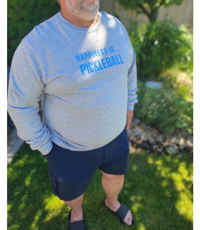 Happiness is... - Men's Pickleball - Heather Grey