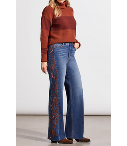 Tribal - Brooke hugging jeans with embelishments-Bluewash