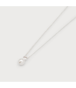 Caracol - Delicate Chain with Faux Pearl & Crystal - Silver