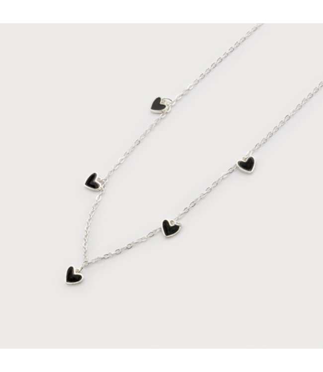 Caracol - Small Hearts on Chain - Silver