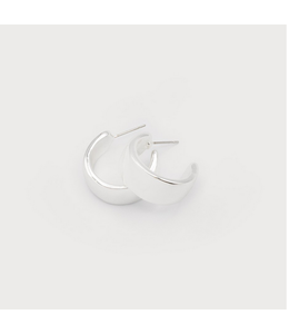 Caracol - Chunky Half Hoops Silver