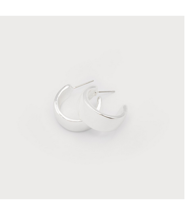 Caracol - Chunky Half Hoops Silver