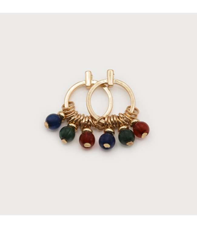 Caracol - Mini Glass Beads on Hoops - Gold