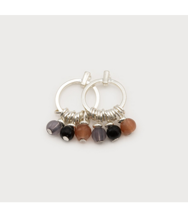 Caracol - Mini Glass Beads on Hoops - Silver