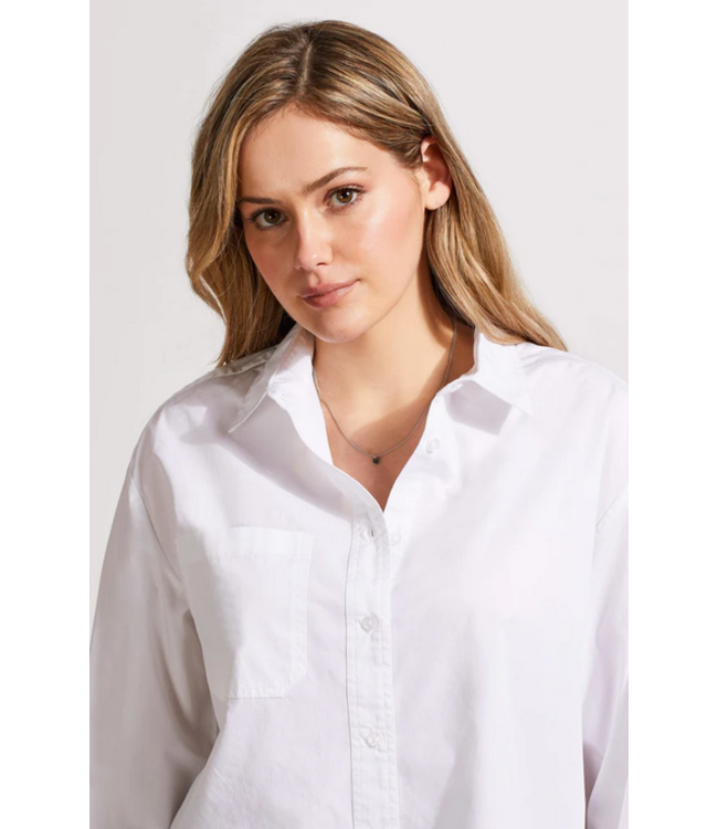 Tribal -Loose fit button up shirt- White