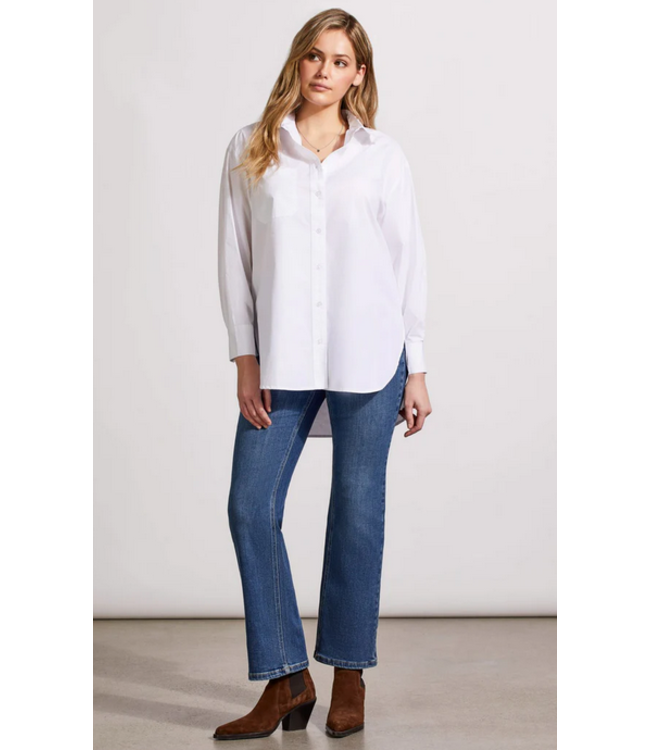 Tribal -Loose fit button up shirt- White