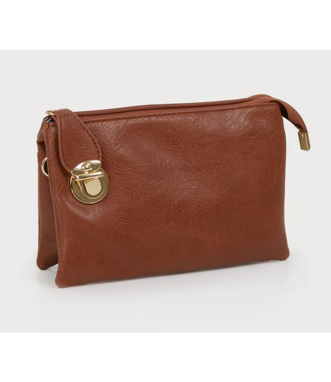 Caracol - Crossbody with wristlet & strap-Camel