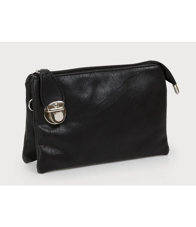 Caracol - Crossbody with wristlet & strap-Black