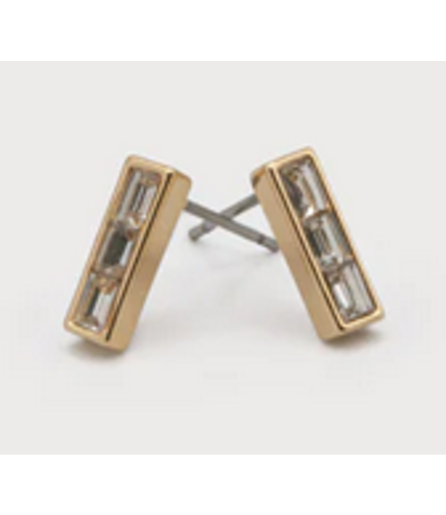 Caracol - Mini Crystal Stud Earrings-Gold