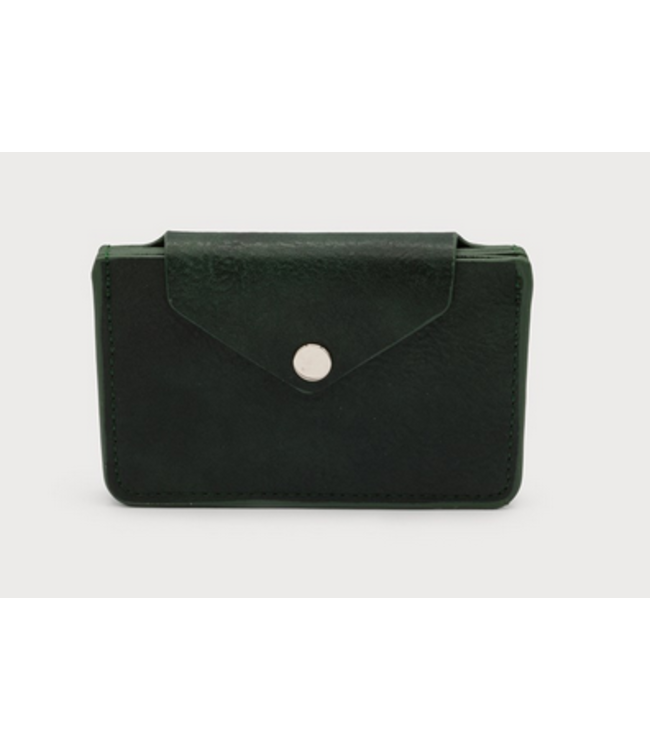 Caracol - 3 Card Holder with Snap - Green