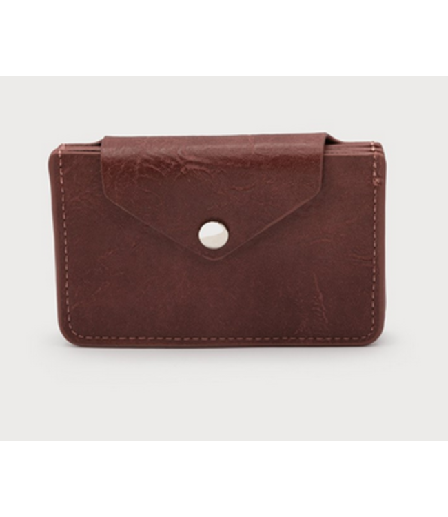 Caracol - 3 Card Holder with Snap - Berry