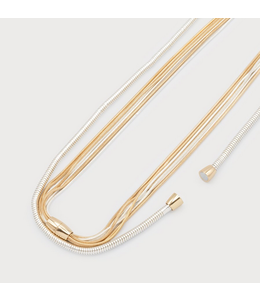 Caracol -2 in 1 Tubular chain- Silver/Gold
