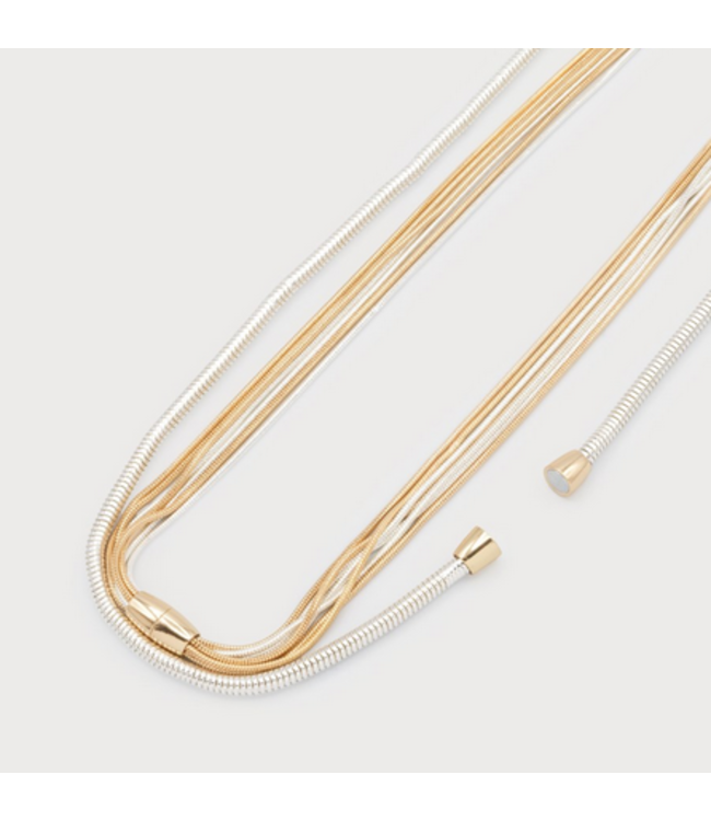 Caracol -2 in 1 Tubular chain- Silver/Gold