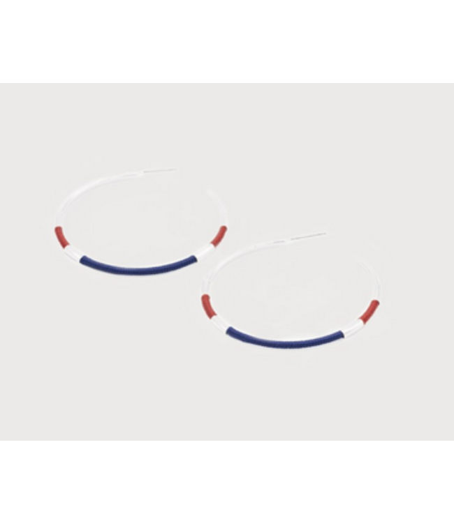 Caracol - Hoops with red, blue and silver